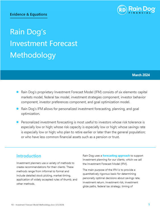 Bellevue financial advisor - investment forecast model